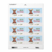 Kerst Moose gepersonaliseerde cadeau Labels / labe (Full Sheet)