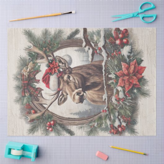 Kerst Moose Krans Pine Cone Decoupage Tissuepapier (Craft)