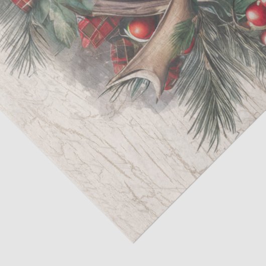 Kerst Moose Krans Pine Cone Decoupage Tissuepapier (Detail)