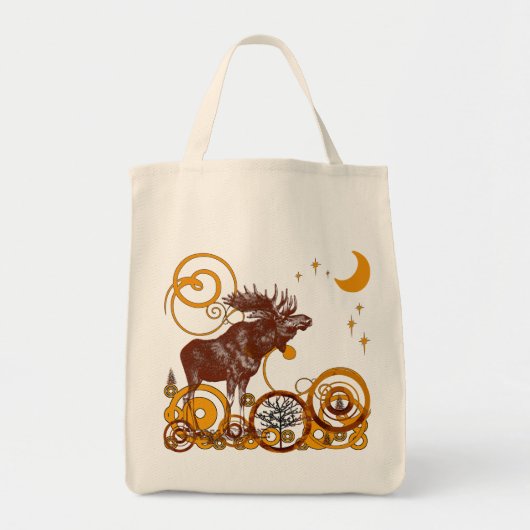 Kerst Moose Organische Herbruikbare Winkelcadeau T Tote Bag (Voorkant)