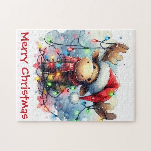 Kerst Moose Puzzel (Horizontaal)