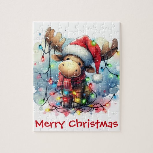 Kerst Moose Puzzel Legpuzzel (Verticaal)