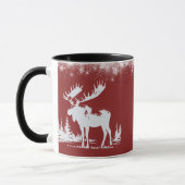 Kerst Moose - rode kleur Mok (Links)