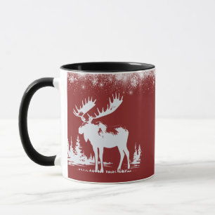 Kerst Moose - rode kleur Mok