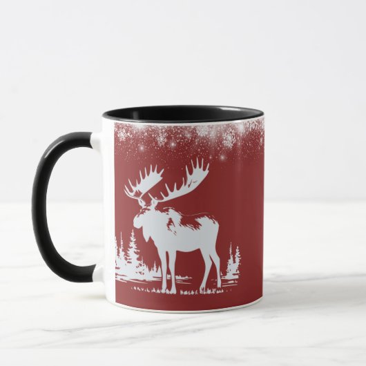 Kerst Moose - rode kleur Mok (Links)