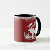 Kerst Moose - rode kleur Mok (Voorkant rechts)