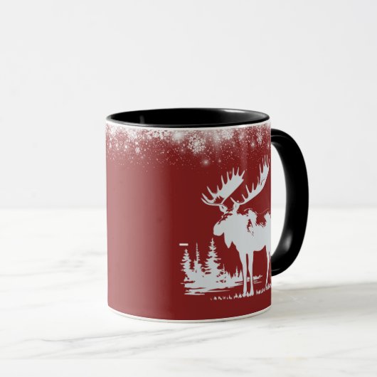 Kerst Moose - rode kleur Mok (Voorkant rechts)