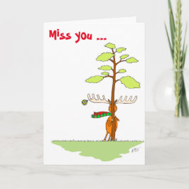 Kerst: Moose (Shy) Feestdagen Kaart