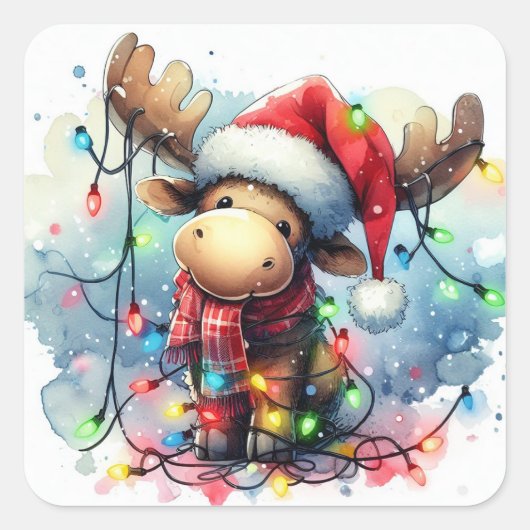 Kerst Moose Stickers (Voorkant)