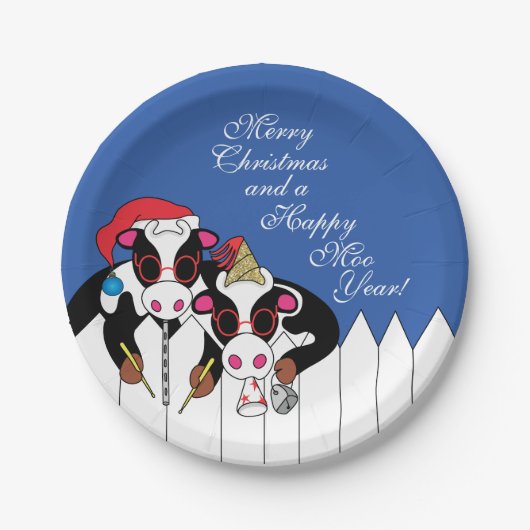Kerst Moosiciërs Papieren Bordje (Voorkant)