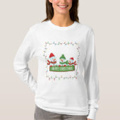 Kerst Moppen Sneeuwmannen Licht Frame T-shirt (Voorkant)