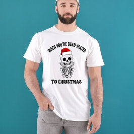 Kerst Moppende Skelet Vakantie Grap Geschenk T-shirt