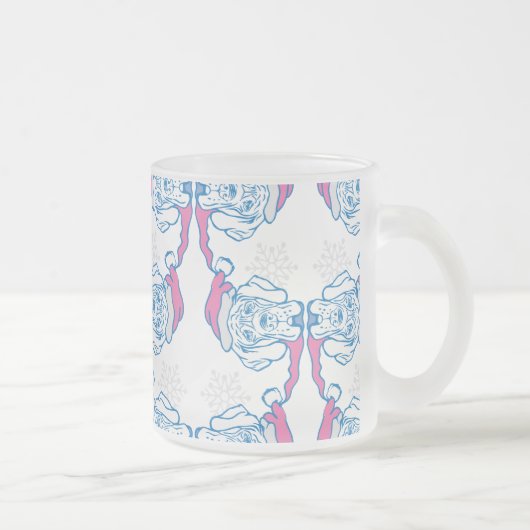 Kerst Mopshond Matglas Koffiemok (Rechts)