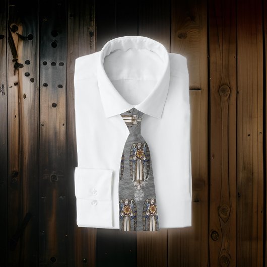 Kerst Morris Angel Sneeuwvlokken Staal Grijs Stropdas