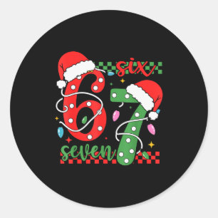 Kerst Morsig Zes Zeven 6 7 Meme Gen Alpha Jargon Ronde Sticker