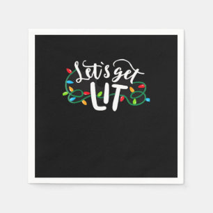 Kerst Morsige Pyjama Laten we Kerst Versieren Kers Servet