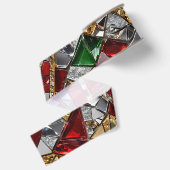 Kerst Mosaic Bewustzijnslint Grosgrain Lint (Achterkant)