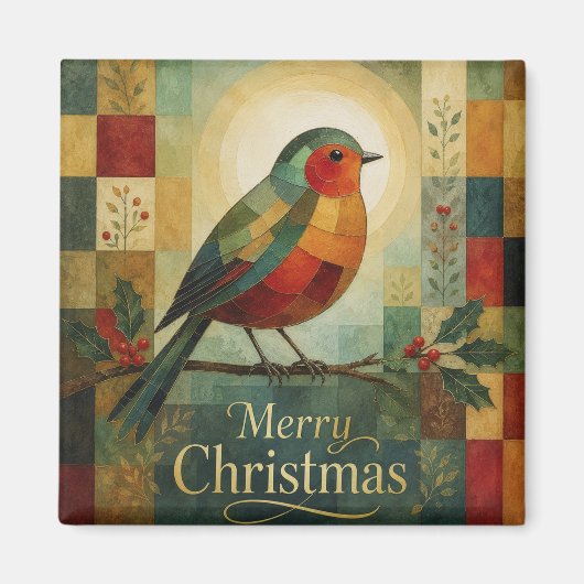 Kerst Mosaic Robin Vogel Hulst Bes Magneet (Voorkant)