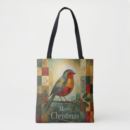 Kerst Mosaic Robin Vogel Hulst Bes Tote Bag (Voorkant)