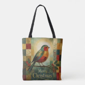 Kerst Mosaic Robin Vogel Hulst Bes Tote Bag (Achterkant)
