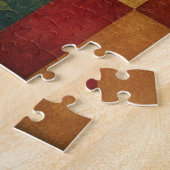 Kerst Mosaic Roodborst Vogel Hulst Bes Legpuzzel (Zijkant)