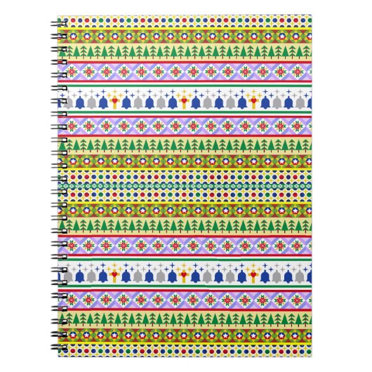 Kerst Motief Patroon Notitieboek (Voorkant)