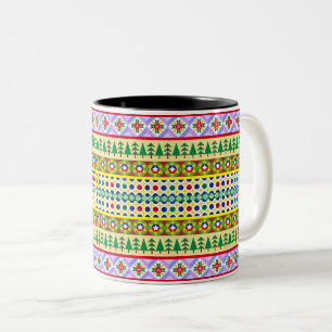 Kerst Motief Patroon Tweekleurige Koffiemok