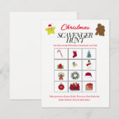 Kerst Motief Scavenger Hunt Game Kaart (Voorkant / Achterkant)