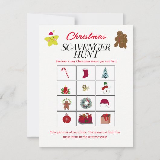 Kerst Motief Zoekplaatspel Kaart (Voorkant)