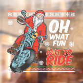 Kerst Motorfiets Kerstman Grappig Kerstfeest Raamsticker (Vel 2)