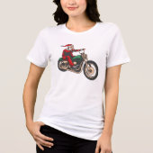 Kerst Motorrijder Grafische Kerstman Tri-Blend Shirt (Voorkant)