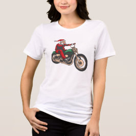 Kerst Motorrijder Grafische Kerstman Tri-Blend Shirt