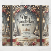 Kerst Mousserende Wijnfles Etiketten (4" x 3,5") (Enkel label)