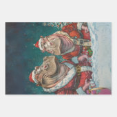 Kerst Mr & Mrs Hippo Decoupage Inpakpapier Vel (Voorkant 3)