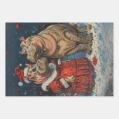 Kerst Mr & Mrs Hippo Decoupage Inpakpapier Vel (Voorkant 2)