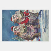 Kerst Mr & Mrs Hippo Decoupage Inpakpapier Vel (Voorkant)