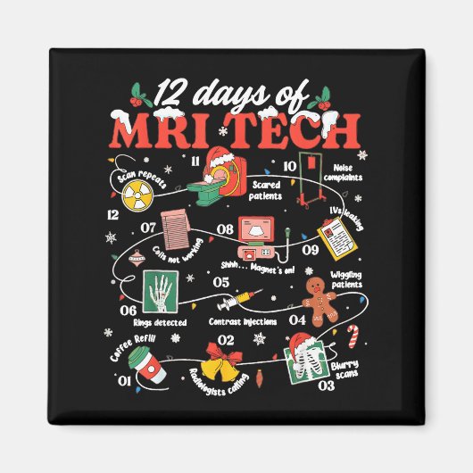 Kerst Mri Tech 12 dagen Mri-technicus Nieuwe M Magneet (Voorkant)