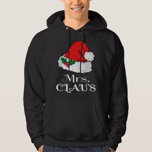 Kerst Mrs Claus Matching Pyjama Santa Hat X-m Hoodie (Voorkant)