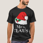 Kerst Mrs Claus Matching Pyjama Santa Hat X-m T-shirt (Voorkant)