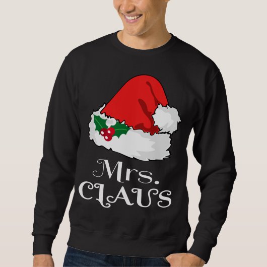 Kerst Mrs Claus Matching Pyjama Santa Hat X-m Trui (Voorkant)
