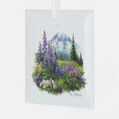 Kerst Mt. Rainier Glass Ornament (Voorkant links)