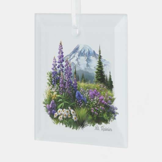 Kerst Mt. Rainier Glass Ornament (Voorkant links)