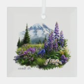 Kerst Mt. Rainier Glass Ornament (Achterkant)