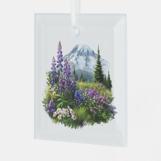 Kerst Mt. Rainier Glass Ornament (Voorkant links)