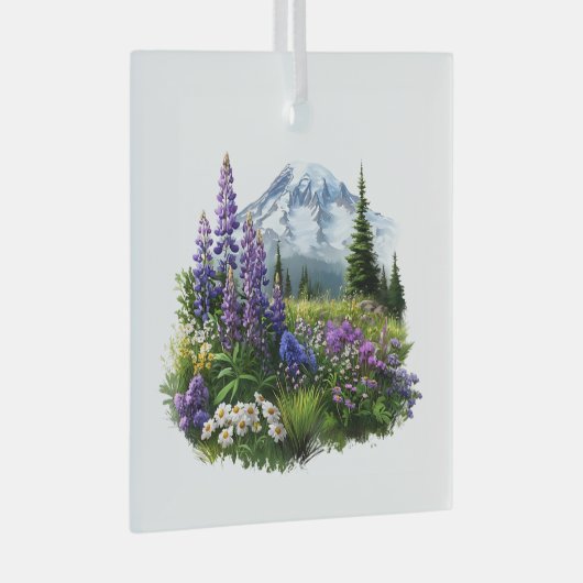 Kerst Mt. Rainier Glass Ornament (Voorkant Rechts)