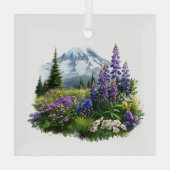 Kerst Mt. Rainier Glass Ornament (Achterkant)