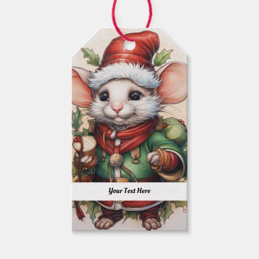 Kerst Muis 50 Uw tekst hier Cadeaulabel (Voorkant)