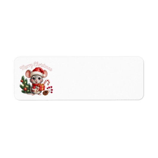 Kerst Muis Adreslabels Etiket (Voorkant)