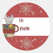 Kerst muis cadeau label (Voorkant)