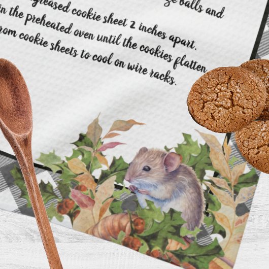 Kerst Muis Heilig Recept Keepsake Grijs Plaid Theedoek